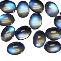 PDM Gems - Cabochons de pierres précieuses 100 % naturelles de qualité supérieure, pierre de lune arc-en-ciel à feu bleu, provenant d'un grossiste et exportateur indien
