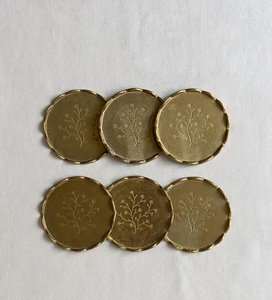 Brass <b>Coaster</b> Decorative Hammered Color <b>Gold</b> Matte Finish Shape Eco-Friendly Reusable Handmade Country Style 4 Pieces Wholesale - Product Image 6