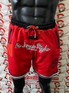Wholesale <b>Plus</b> <b>Size</b> Gym Shorts with Custom Zipper Pockets and Drawstring Waist Solid Pattern Personalized with Your Own Logo - Product Image 2