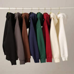 Sweat-shirts à capuche unisexes en gros, surdimensionnés, lourds, 100% coton molletonné, hiver, uni, teint, haute qualité, anti-rétrécissement - Product Image 1