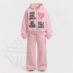 Survêtement pour femme en coton 100% vintage, à capuche, tendance, dernier modèle, survêtement d'hiver de poids moyen, épaules tombantes, taille personnalisée - Product Image 1