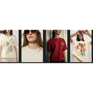 T-Shirt en coton respirant personnalisable de haute qualité pour les femmes été à la mode goutte épaule perle broderie Logo personnalisé décontracté - Product Image 1