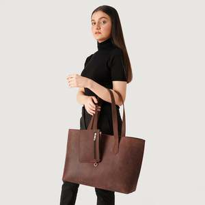 Bianca Vintage Distressed Brown Genuine <b>Leather</b> Tote <b>Bag</b> Handmade with Zipper Closure <b>Soft</b> for All Seasons - Product Image 2