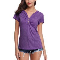 Blusa Roja de Otoño de Talla Grande con Diseño Nuevo, Estilo Mariposa, Mangas Medias, Transpirable, Vintage, Moderna, Informal, para Mujer, con Estampado Mixto