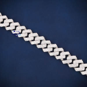 สร้อยข้อมือสุดหรูของผู้ชายสร้อยข้อมือ925เงินสเตอร์ลิงเพชรโมอิสซาไนต์ชุบทองเครื่องประดับไฮไลท์อันงดงามสำหรับผู้ชายผู้หญิง - Product Image 3