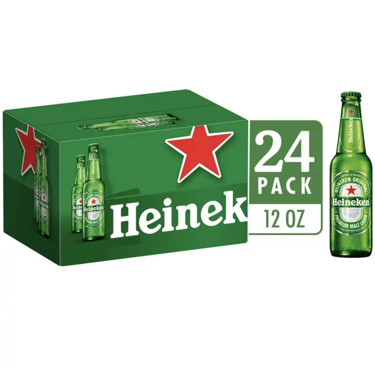 Meilleures ventes en vrac Heineken Alcoholic Original Lager Beer Premium Netherlands Quality Malt Lager - 24pack/12 floz Bottles