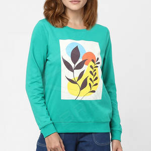 Sudadera de algodón de alta calidad para mujer, jersey liso con cuello personalizado de talla grande, estilo de invierno, venta al por mayor, técnicas de lavado ácido impresas - Product Image 5