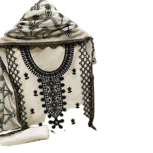 Nuevo vestido Material Foux jorjet con bordado como bordado de sueño con seda pura con dupatta - Product Image 1