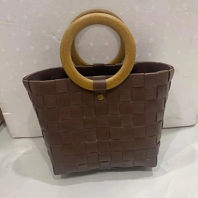 Fashionable Recycled Plastic Tote Bag Zipper Closure Bow Embroidery Chains Beading Eco-friendly Wedding Use Made Vietnam