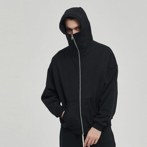 Pull-over à capuche zippé en coton personnalisé pour hommes, sweat-shirt à capuche zippé à épaules tombantes, sweats à capuche thermiques d'hiver fonctionnels - Product Image 1