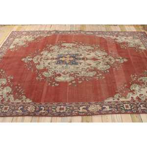 Tapis vintage surdimensionné 8x12,2 pieds (244x371 cm), tapis turc rouge patchwork - Product Image 2