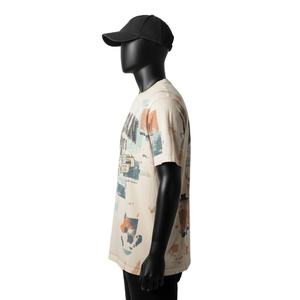 100% Cotton Men Acid Wash T Shirt Heavyweight 220 GSM Cotton Jersey <b>Retro</b> Look Washed Colors Screen Print Logo - Product Image 3