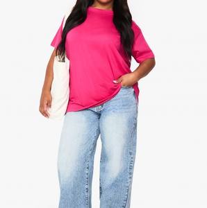 เสื้อยืดสำหรับผู้หญิงใส่ลำลองผ้าโพลีเอสเตอร์ผ้าคอตตอนดีไซน์ที่ดีที่สุดแห้งเร็วไซส์ใหญ่ทรงหลวมสำหรับฤดูร้อน - Product Image 1