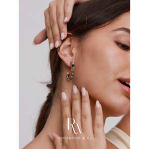 Pendientes de Aro de Verano con Cuentas de Arcoíris, Aventurina, Ónix Negro, Ágata, Estilo Religioso, con Piedras Preciosas - Product Image 4