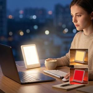 <span class=keywords><strong>Lampe</strong></span> de <span class=keywords><strong>luminothérapie</strong></span> portable à lumière rouge 10000 <span class=keywords><strong>Lux</strong></span>, <span class=keywords><strong>lampe</strong></span> SAD à température de couleur réglable, <span class=keywords><strong>lampe</strong></span> LED effet soleil pour l'hiver bleu - Product Image 4