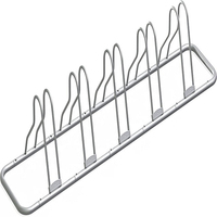 Soporte de Piso para 5 Bicicletas, Ajustable, Metálico, para Almacenamiento en Interiores y Exteriores, para Garaje, Exhibición de Bicicletas