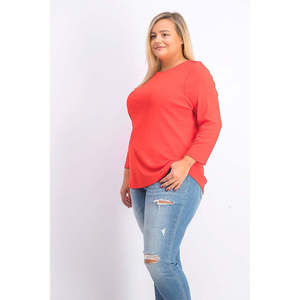 Top da Donna Charter Club con Scollo a Barca e Bottoni sulle Spalle, Arancione, Taglia XS, Decorazione Floreale Ricamata in Pizzo, Chiffon Lavorato a Maglia, Autunnale - Product Image 3