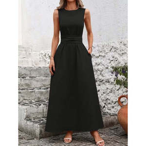 Vestido Maxi de Mujer Jane's con Hombros Descubiertos, Cintura con Lazo, Aberturas Laterales, Cuello Redondo y Silueta en A para Uso Casual - Product Image 3