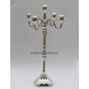 Candelabros de decoración de centro de mesa de boda y eventos con 5 brazos de aspecto elegante de Metal de primera calidad con recubrimiento en polvo de Color negro - Product Image 3