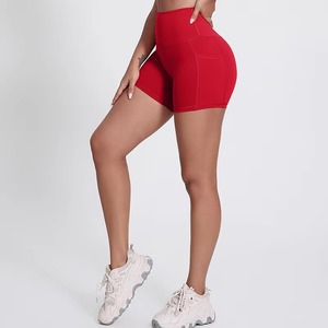 Pantalones cortos lisos sólidos personalizados de alta calidad para mujer, moda de verano, transpirables, de secado rápido, para deportes, gimnasio, entrenamiento, pantalones cortos para mujer - Product Image 3