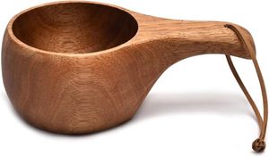 Durable Wooden <b>Camping</b> <b>Mug</b> for Hot Soup Tea Eco-Friendly Lightweight Modern Kuksa Natural Outdoor Cup for Presents - Product Image 2