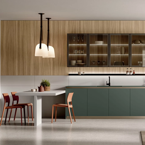 ตู้ครัวสไตล์โมเดิร์นแบบกำหนดเองของ JY Project ผลิตจากแผ่นไม้ปาร์ติเคิลบอร์ด ตู้ครัวหรูหราพร้อมอุปกรณ์จัดเก็บ - Product Image 3