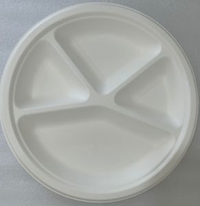 Plato Redondo Desechable Ecológico y Compostable Hecho de Fibra de Caña de Azúcar, Plato para Cena - Product Image 3