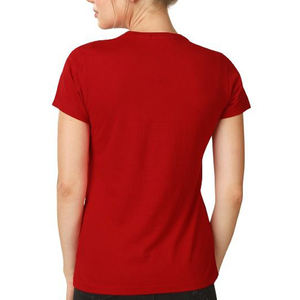 Nouveau T-shirt décontracté pour femme à manches courtes en fibre de bambou, infroissable, tricoté, respirant, séchage rapide, couleur unie ou imprimé - Product Image 4