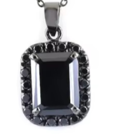 Colgante de moissanita redondo negro de Plata de Ley 925, joyería de Hip Hop, colgante de diamante personalizado, colgante de moissanita - Product Image 2