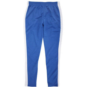 Blue Men's <b>Slim</b> Fit <b>Joggers</b> With White Side Stripes And Zippered Pockets 100% Cotton Sweatpants with Heat-Transfer Printing - Product Image 3