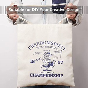 ถุงผ้าแคนวาสลายทางแบบปรับแต่งได้ถุงผ้าทำจากผ้าฝ้ายเป็นมิตรกับสิ่งแวดล้อมใช้ซ้ำได้ - Product Image 3