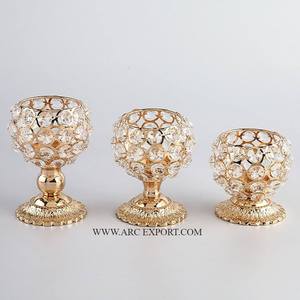 <b>Leaf</b> Designer Metal and Crystal Table Accessories Home Decor <b>Lights</b> Candle Votives Custom Size Indoor and Outdoor Candle Holder - Product Image 2