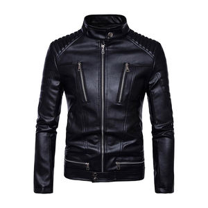 แจ็กเก็ตหนังแท้สำหรับผู้ชายดีไซน์ขนแกะระบายอากาศได้ดีสำหรับฤดูหนาว - Product Image 1