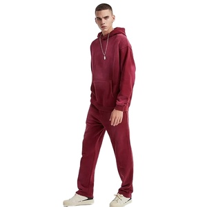 Éclaboussures de peinture personnalisées Lavage vintage à l'acide pantalon de survêtement et sweat à capuche empilés Ensemble 2 pièces Survêtement de survêtement pour hommes - Product Image 5