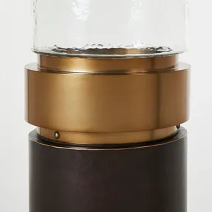 เชิงเทียนโลหะตั้งพื้นทำจากแก้วมีสไตล์ที่ไม่เหมือนใครหรูหราทำด้วยค้อนเสร็จสิ้นงานแต่งงานที่สมบูรณ์แบบชิ้นส่วนเน้นตกแต่งบ้านสำหรับคริสต์มาส - Product Image 4