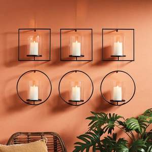 Portavelas de Pared de Metal Geométrico Moderno, Soporte para Velas de Té, Marco Hexagonal de Lujo, Decoración Nórdica para el Hogar, Estilo Flotante Minimalista - Product Image 3