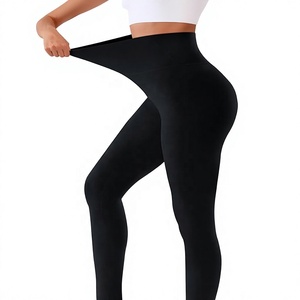 Leggings de yoga pour femmes de qualité supérieure, coupe évasée, longueur intégrale, écologiques, couleur unie, logo personnalisé, cordon de serrage, taille haute, sans couture - Product Image 3