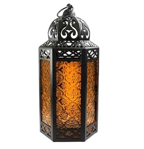 Grande lanterne à bougie antique de style marocain Ins, faite à la main en verre et en métal, pour la décoration intérieure, les mariages, les occasions de Noël en plein air - Product Image 2