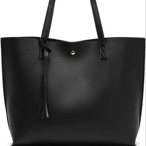 Polished And Practical Ladies <b>Tote</b> <b>Bag</b> With <b>Faux</b> <b>Leather</b> Body And Statement Tassel Trim For Women's - Product Image 1