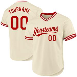 Directo Ommiz Industry Auténtica ropa deportiva Custom Red-White Authentic Throwback Baseball Jersey - Product Image 1