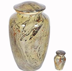 Handmade Brass Cremation Urn with Custom <b>Engraving</b> Modern Design Eco-Friendly Vibrant Colors for Ashes Storage - Product Image 2