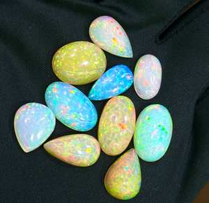 โอปอลเอธิโอเปียทรงรังผึ้ง AAA แบบคาโบชอง รูปทรงลูกแพร์และวงรี โอปอลไฟ สำหรับทำเครื่องประดับ ขนาด 12x16 มม.-13x18 มม. ขายส่ง - Product Image 2