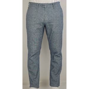 BRANCHELO Pantalon en lin extensible bleu formel léger mi-taille printemps/été XL grand coton droit anti-boulochage coloré - Product Image 1