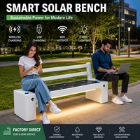 Banco Solar Inteligente para Exteriores con Carga USB Inalámbrica, Luz LED, Punto de Acceso WiFi, Resistente al Agua IP65, Mobiliario Urbano para Parques, OEM