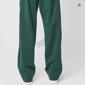 Venta al por mayor de pantalones de los hombres acampanados Jogger con lavado Patchwork personalizado cintura elástica Flare pantalones de chándal French Terry ropa informal - Product Image 3