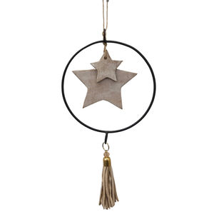 Decoración de árbol de Navidad, ornamento colgante de Ángel de Navidad hecho a mano, personalizado, oro de hierro, acabado antiguo - Product Image 5