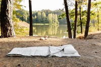 Tapis de pique-nique et couverture de couchage multifonction en chanvre tissé certifié OEKO, doux, chaud, quatre saisons, écologique, portable pour le voyage