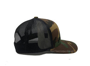 Casquette camionneur en maille structurée camouflage avec logo personnalisable, streetwear jeune et dynamique pour adultes, fabriquée au Vietnam, usine - Product Image 2