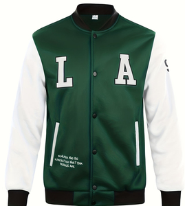 Men's Stylish High-Street Style Best Custom Baseball <b>Canvas</b> <b>Jacket</b> High Quality Wool Breathable Winter Compatible Low MOQ OEM - Product Image 1