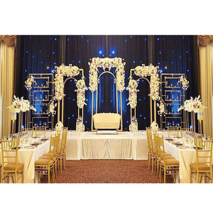 แผงโลหะที่สวยงามสำหรับการต้อนรับของตกแต่งเวทีการแต่งงานที่ทันสมัยกรอบโลหะตกแต่งงานแต่งงานงานแต่งงานปาร์ตี้กลางคืนกรอบ USA - Product Image 1